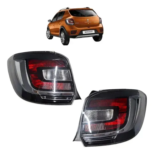 Par Lanterna Fume Traseira Sandero Stepway 2015 A 2019 Ambos Lados Tricolor