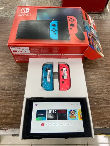 Nintendo Switch V2 Desbloq | novo | 1 ano garantia | 128gb com jogos