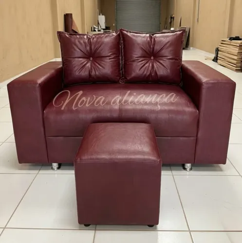 Sofá 2 lugares tecido corino 580 promoção dia das mãe