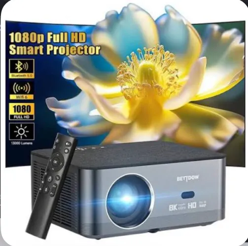 Projetor Bettdow Smart Home Wifi6 4K Full HD 1080p 15000lm Android LED Preto