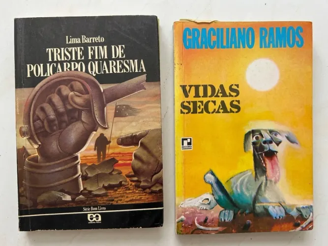 Livros: Triste Fim de Policarpo Quaresma de Lima Barreto e Vidas Secas de Graciliano Ramos