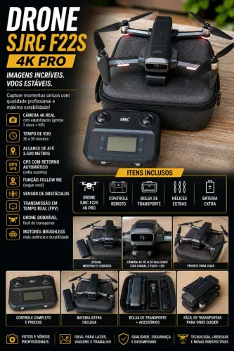 DRONE SJRC F22S 4K PRO - COMPLETO