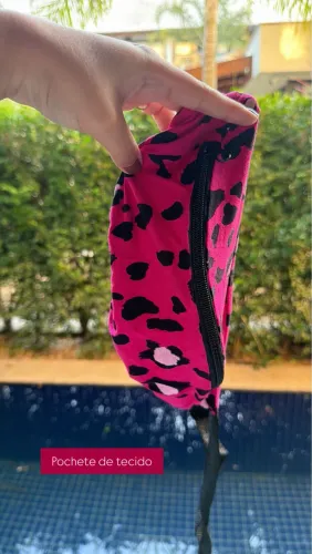 Pochete de tecido oncinha rosa