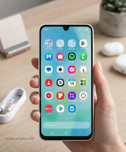 Vendo celular a16 semi novo sem marcas de uso só pegar e usar