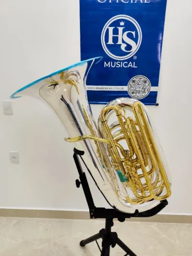 Tuba 5/4 Hs Musical TB1 Sib - Prata c/ Laqueado - Nova R$29.900,00 -Troco - Parcelo 21x