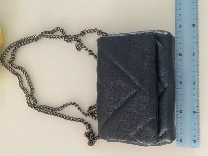 Bolsa Couro azul marinho