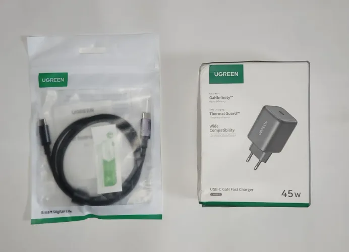 Kit Ugreen Carregador 45w + Cabo 60w - Originais - Lacrado com Pronta entrega