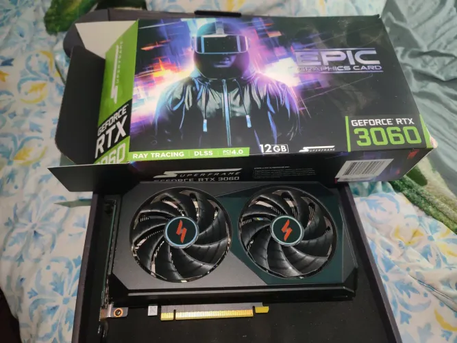 Placa de Vídeo RTX 3060 12GB SuperFrame Epic - Com NF e Caixa