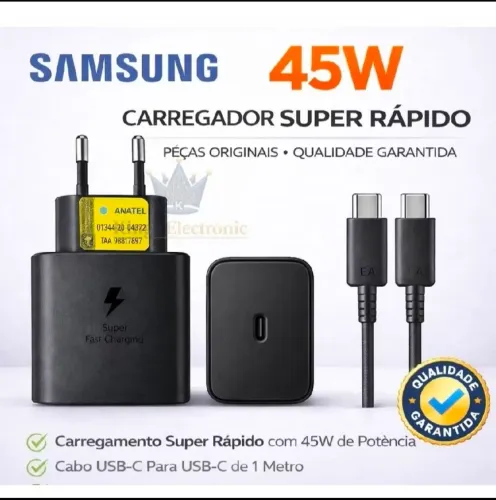 Carregador Samsung Turbo 45w tipo C