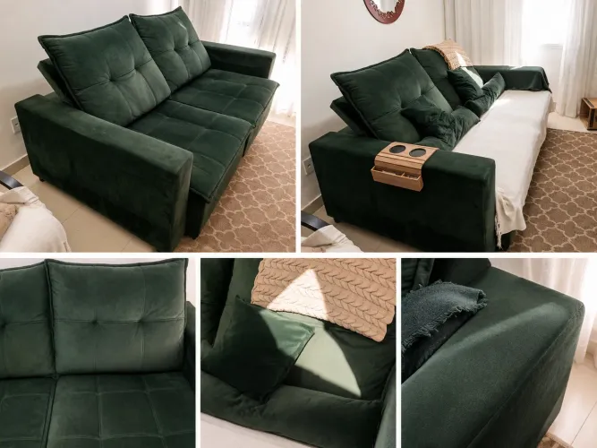 Sofá verde excelente estado