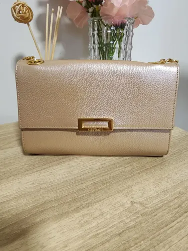 Bolsa Tiracolo Nude Metalizada - Nova, Nunca Usada! 