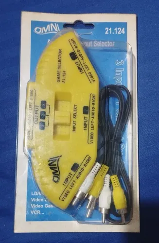 Seletor Chaveador RCA 3x1 OMNI (Game Selector) - Novo e Lacrado, ideal para videogames 