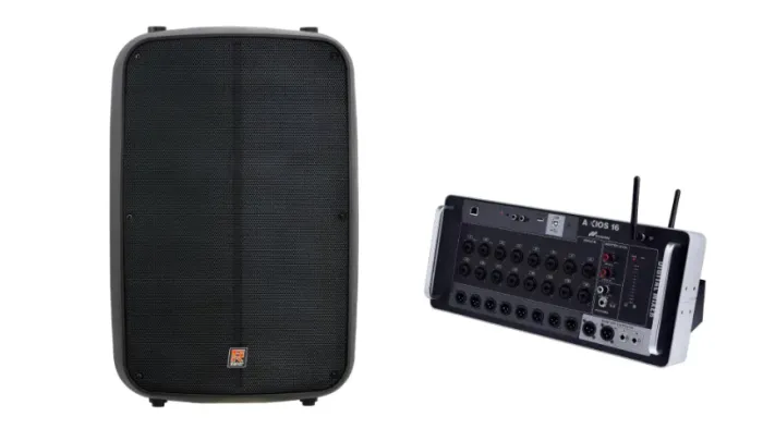 Mesa Duonn Axios 16 Digital Rack 16 Canais 8 Aux Bivolt + Caixa Ativa Staner 300W 2 Vias