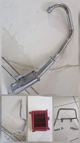 Vendo escapamento Fortuna, alça traseira, filtro esportivo e guidao (original)  $400 tudo
