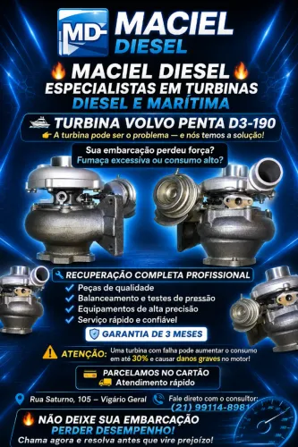  Turbina Volvo Penta D3 190 Remanufaturada Com Garantia