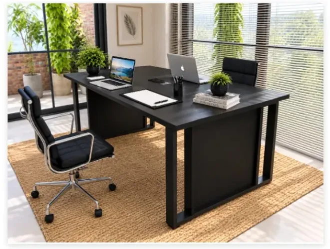 Mesa de Reunião Delluxe Wood. Cx de Tomadas: L182cm x P90cm x A74cm