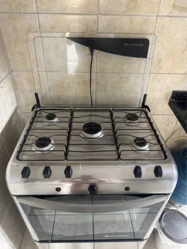 Fogão 5 Bocas Continental Inox com Forno (Tudo Funcionando)