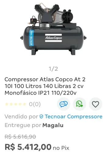 Compressor 100 litros novo