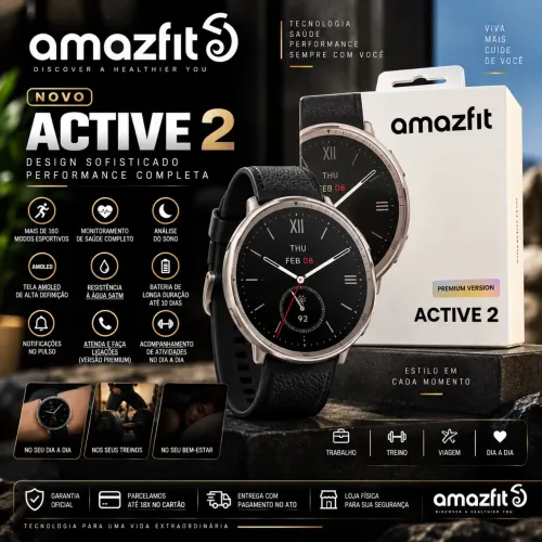 Amazfit Active 2 Premium lacrado loja física BH