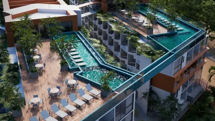 PORTO DE GALINHAS - Flat com 28 m² 1 suíte, condomínio com piscina e lazer completo