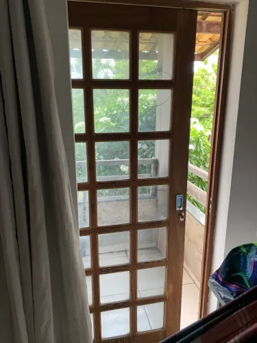 Porta de correr madeira com vidro 2,10x90