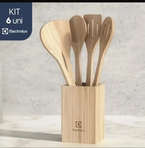 Kit Utensílios De Bambu 6 Peças Electrolux Para Cozinha