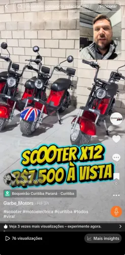 Scooter Elétrica x12 1000w ( nova ) últimas 5 unidades