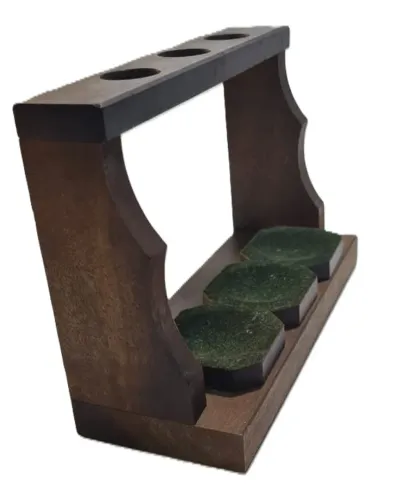Antigo suporte para 3 cachimbos em madeira nobre - Estilo Vintage - meados do século XX - 