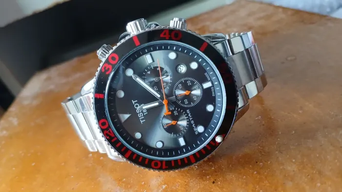 Relógio tissot Cronógrafo prova dagua pulseira Aço inoxidável