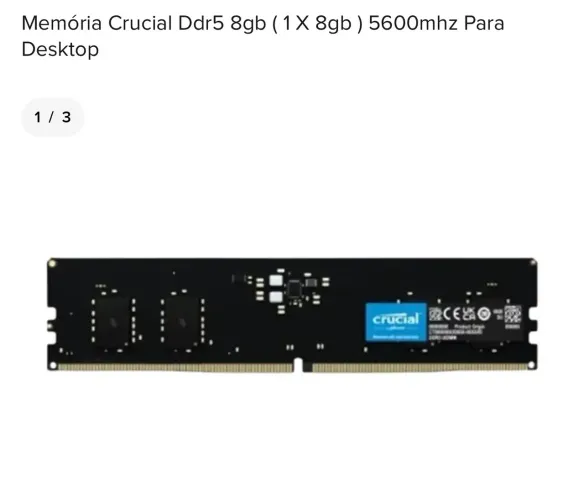 Kit 16gb DDR5 5600MHz 2 x 8gb