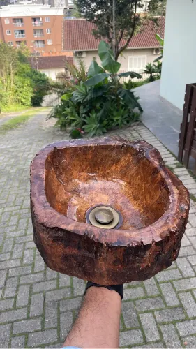Cuba rústica para lavabo 