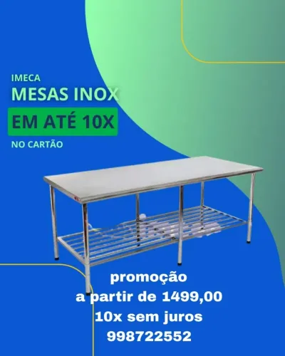 Mesa de inox pra manipulação varios tamanhos pronta entrega
