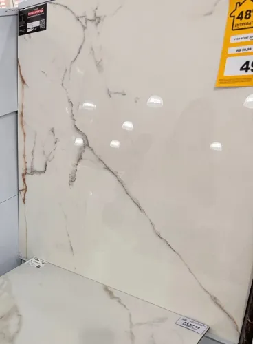 Piso 87x87 cerâmico retificado polido