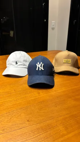 Kit 3 Bonés de Marca - New Era NY + Polo Ralph Lauren + Overhead Designs (Campinas)