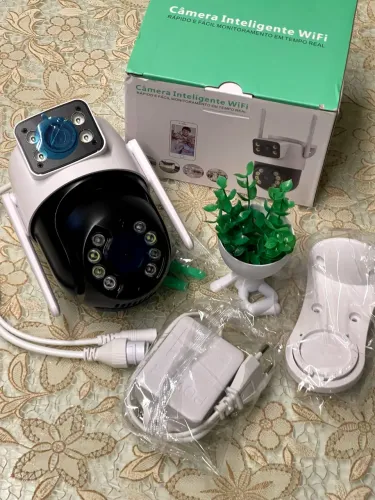 Câmera De Segurança Externa Ip Lente Dupla Yousee Ip66 Branco