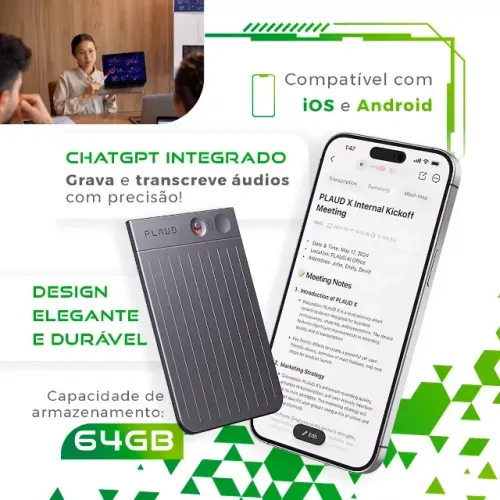 PLAUD Note - Gravador de Voz Inteligente com ChatGPT