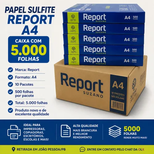 Papel Sulfite Report A4 - Caixa com 5.000 folhas