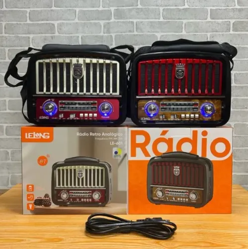 Rádio Bluetooth Com Lanterna Retro Vintage USB SD FM AM Aux - R$ 129,99