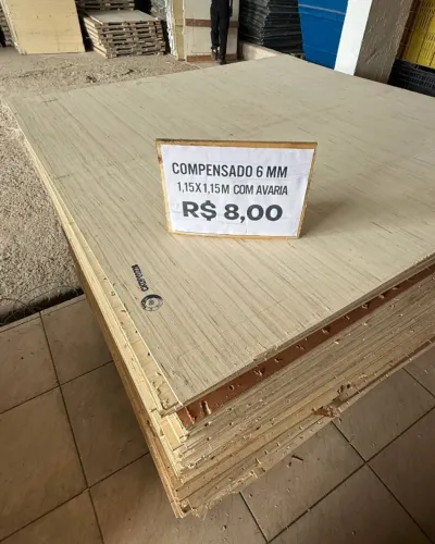 compensado com avaria 6 mm - 1,15 x 1,15 m