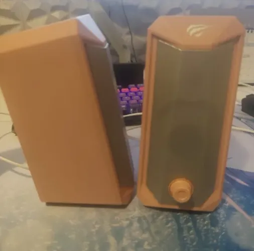 Caixa de som Havit Sk202 RGB estéreo Rosa