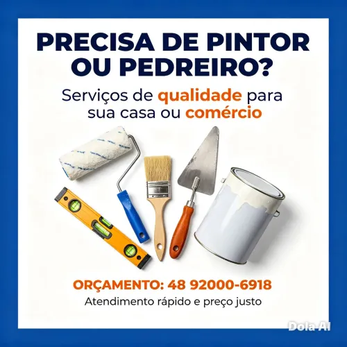 Pedreiro e Pintor Profissional - Pintura, Reboco, Alvenaria - Orçamento