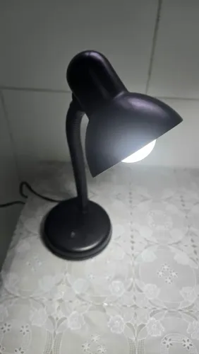 Luminária de Mesa Articulável Flexível Bronzearte Preta - Bivolt E27