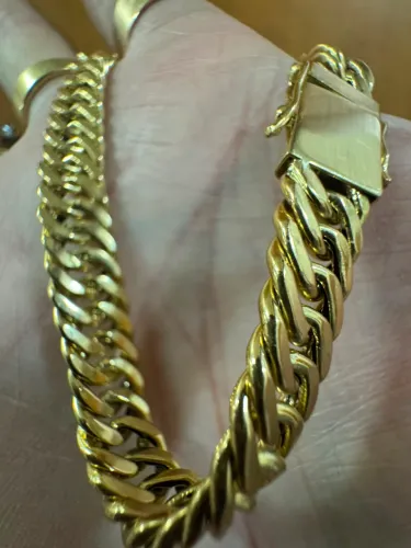 Pulseira Groumet de ouro 14.87g 18k procedência garantia eterna