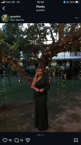 Vestido de Madrinha verde oliva G/GG