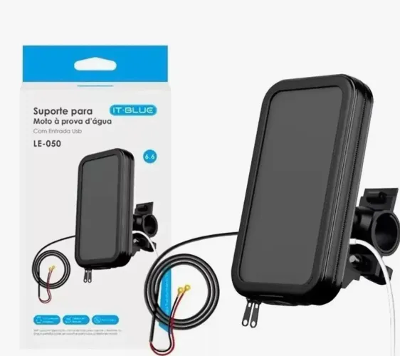 Suporte para moto a prova d?água com entrada USB LE-050