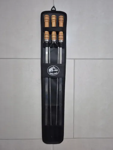 PREÇO IMBATÍVEL, KIT COM 3 ESPETOS DE ALUMÍNIO