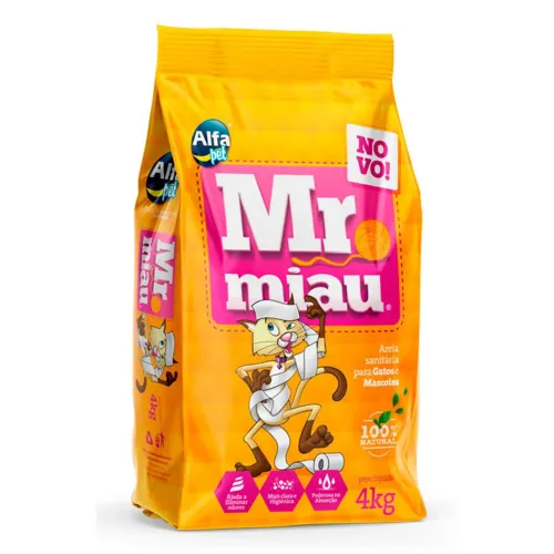 Areia Sanitária Mr Miau - 4 Kg 