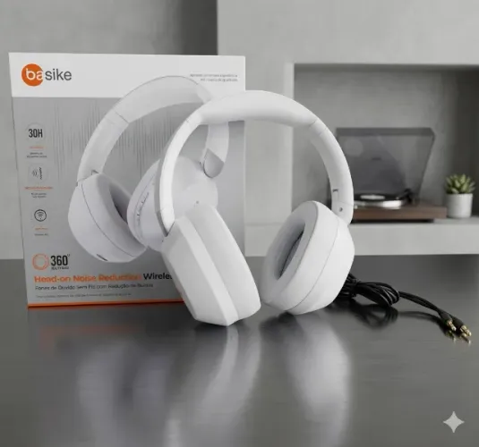 Fone de Ouvido Bluetooth Alta Qualidade de Som HiFi 360 graus original Basike