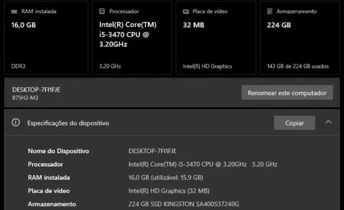 CPU + MONITOR (LEIA A LEGENDA)
