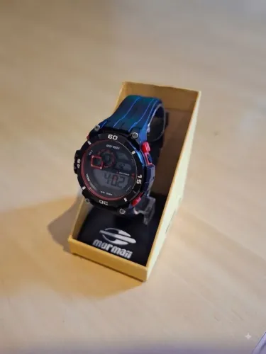 Relógio Mormaii Digital Esportivo Prova D'água WR 100M Preto e Vermelho
